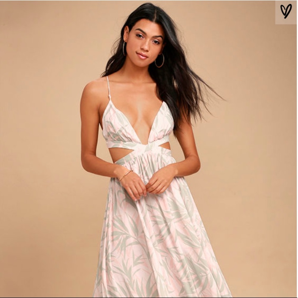 NWT Float On Blush Pink Print Maxi Dress - Lulus